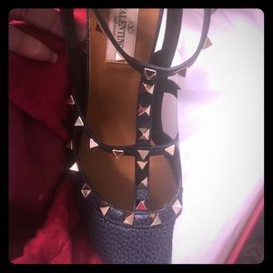 Valentino studded heels (navy) brand new
